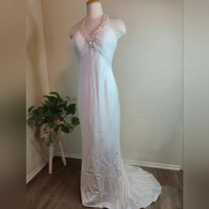 Lina Elegant White Strapless Dress with Jewel Detail